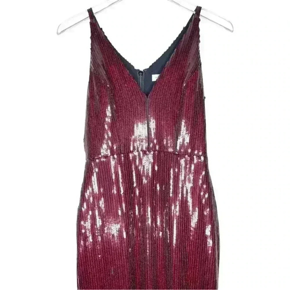 DRESS the Population NWT Frankie Sequin Fringe Midi Dress Size XS Red Black. - Picture 9 of 11